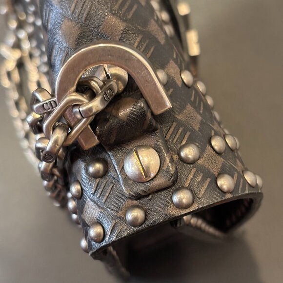 Christian Dior J'Adior Flap Bag Studded Embossed Leather - Picture 12 of 12